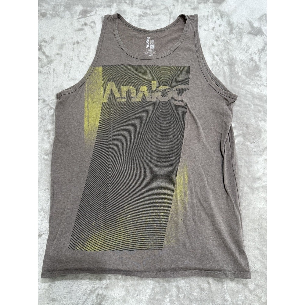 Analog Tank Top Men's Size Small Gray Front Logo‎ Design Workout Gym Cross Fit